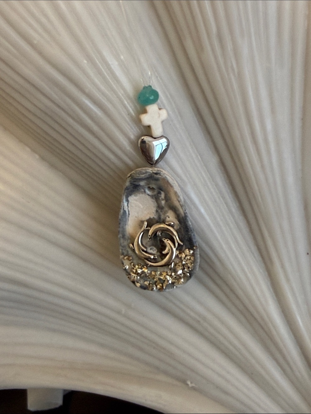 Rear View Mirror Charm Dolphin Circle itch Cross charms